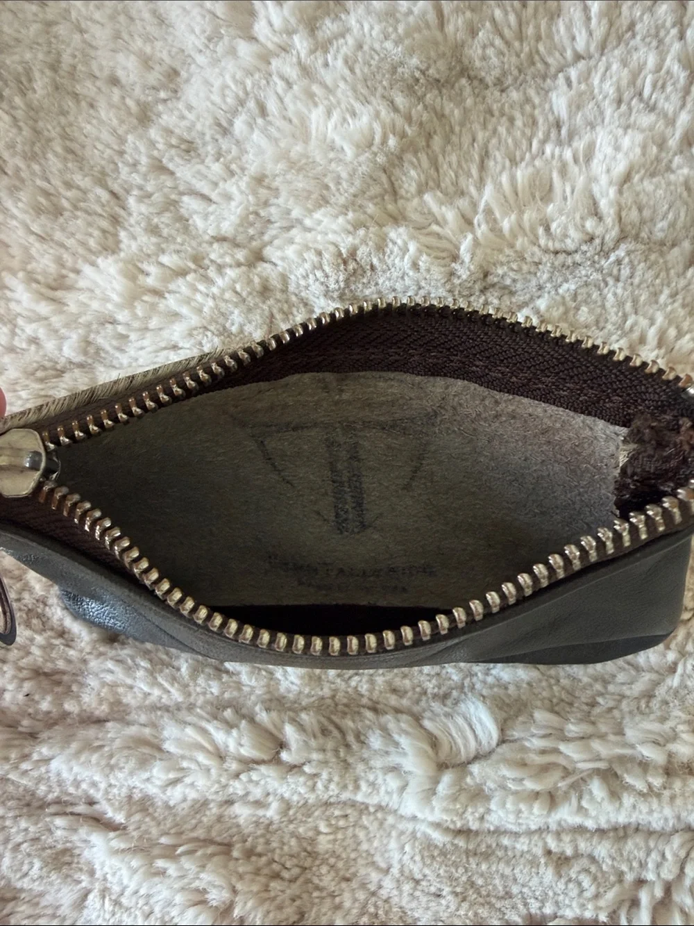 Spotted Hair-On Hide Zip Pouch Keyring - Black & White